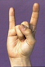 [horns] handshape illustrated