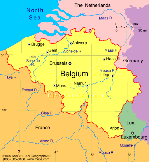 map of Belgium