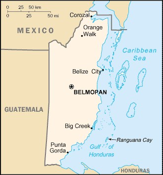 map of Belize