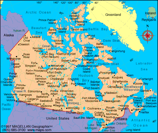 map of Canada