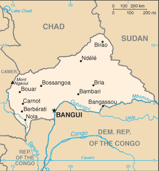 map of Central African Republic