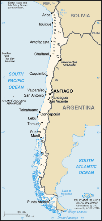 map of Chile