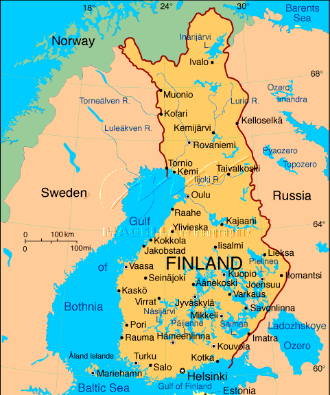 map of Finland