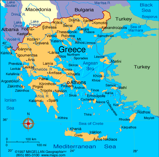 map of Greece