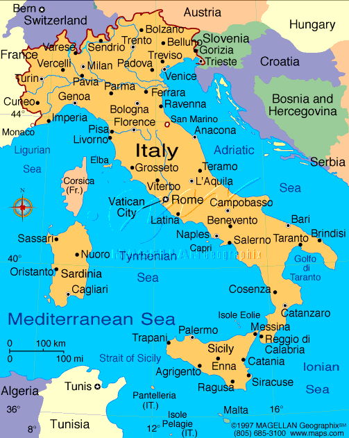 map of Italy