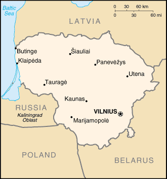 map of Lithuania