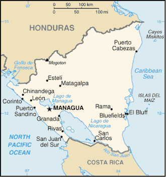 map of Nicaragua