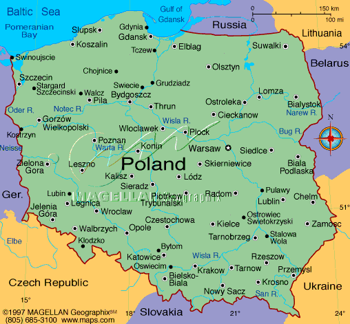 map of Poland