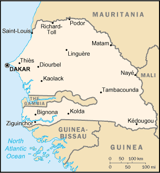 map of Senegal