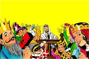 Children in Purim costumes