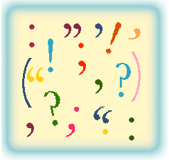 various colorful punctuation marks