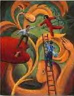 people helping each other up the ladder