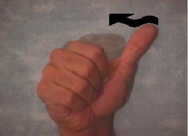 Arabic fingerspelling for the letter 'alif madda'