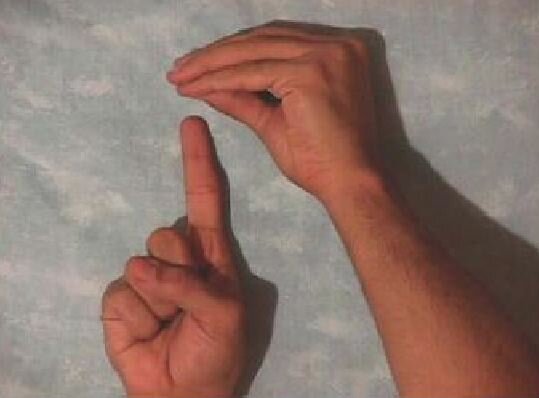 Arabic fingerspelling for the letter 'LETTER'