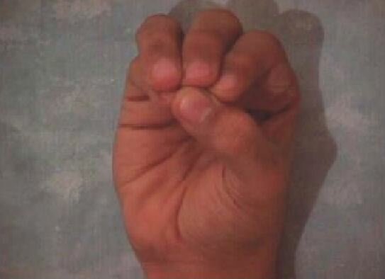 Arabic fingerspelling for the letter 'haa'