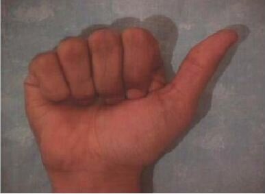 Arabic fingerspelling for the letter 'Daad'