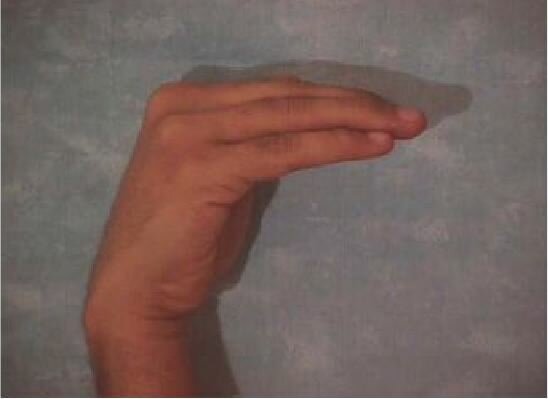 Arabic fingerspelling for the letter 'Haa'