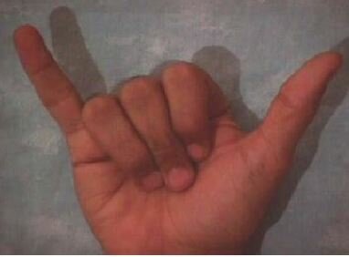 Arabic fingerspelling for the letter 'yaa'